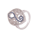 Filigree Design Silver Plated Ring