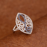 Filigree Design Silver Plated Ring