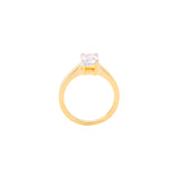 Emerald Cut American Diamond Gemstone Ring