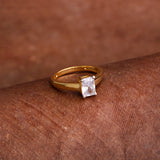 Emerald Cut American Diamond Gemstone Ring