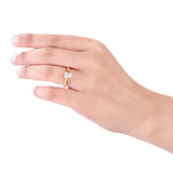 Emerald Cut American Diamond Gemstone Ring