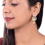 Faux Pearls and CZ Gems Earrings