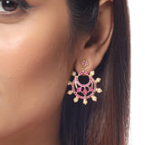 Cutwork Design Chandbali Earrings