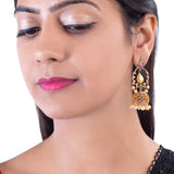 Faux Pearls and CZ Gems Drop Earrings