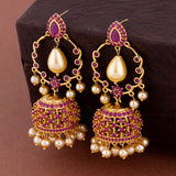 Heavily Embellished Jhumka Drop Earrings