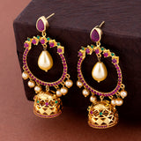 Faux Pearls Jhumka Drop Earrings