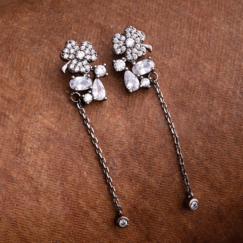 Black Rhodium Plated Brass Earrings - Main Image