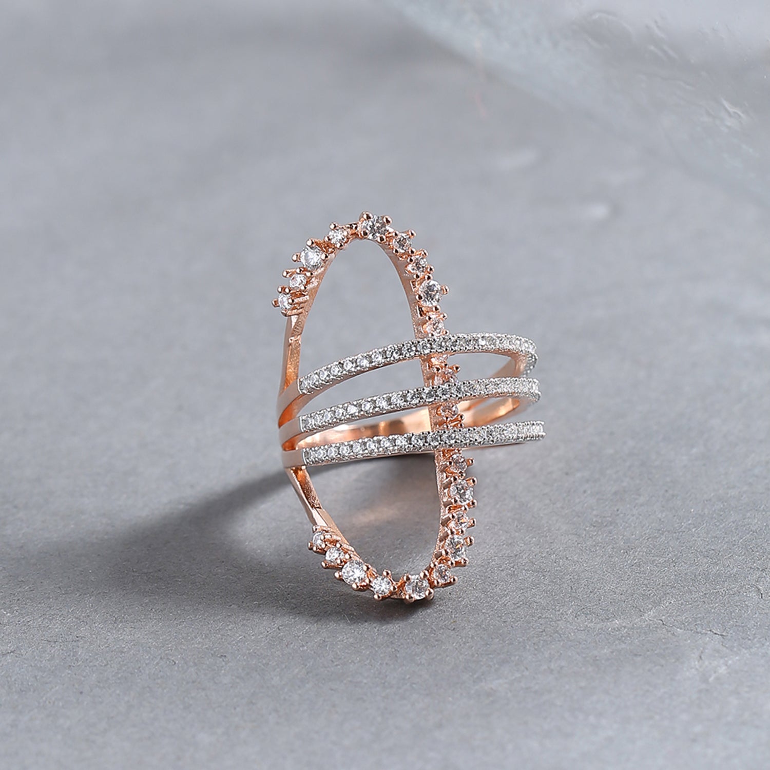 Designer Rose Gold Rings Rose Gold Plated Designer Inspired Ring – VOYLLA