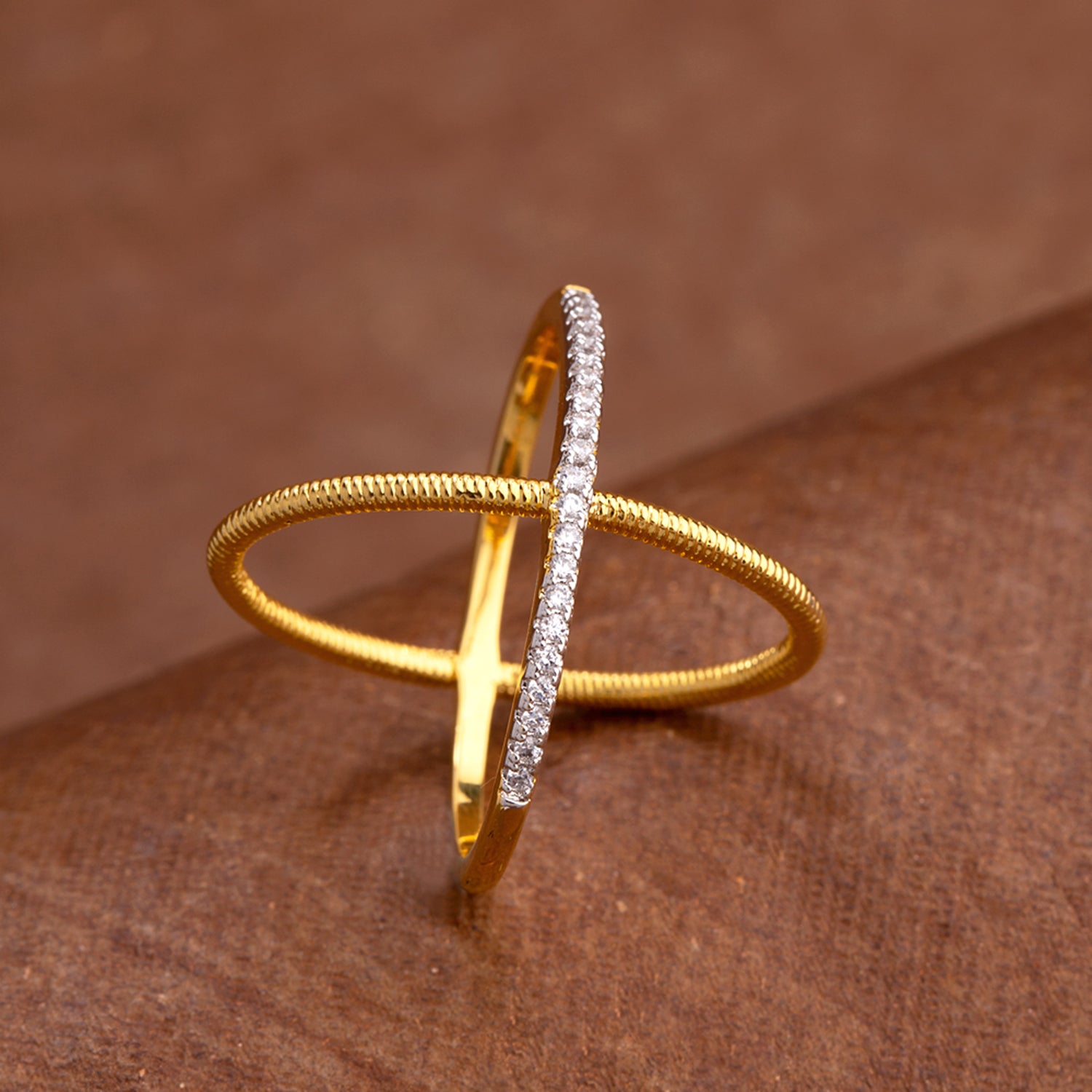 Dual Circles Brass Ring