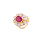 Zircon Gems Adorned Cocktail Ring