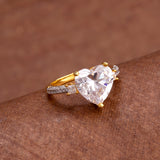 Heart Motif American Diamond Gems Ring