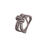 Knotted Style American Diamond Gems Adorned Ring