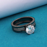 American Diamond Gem Embellished Band Ring