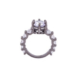 Zircon Gems Adorned Statement Ring