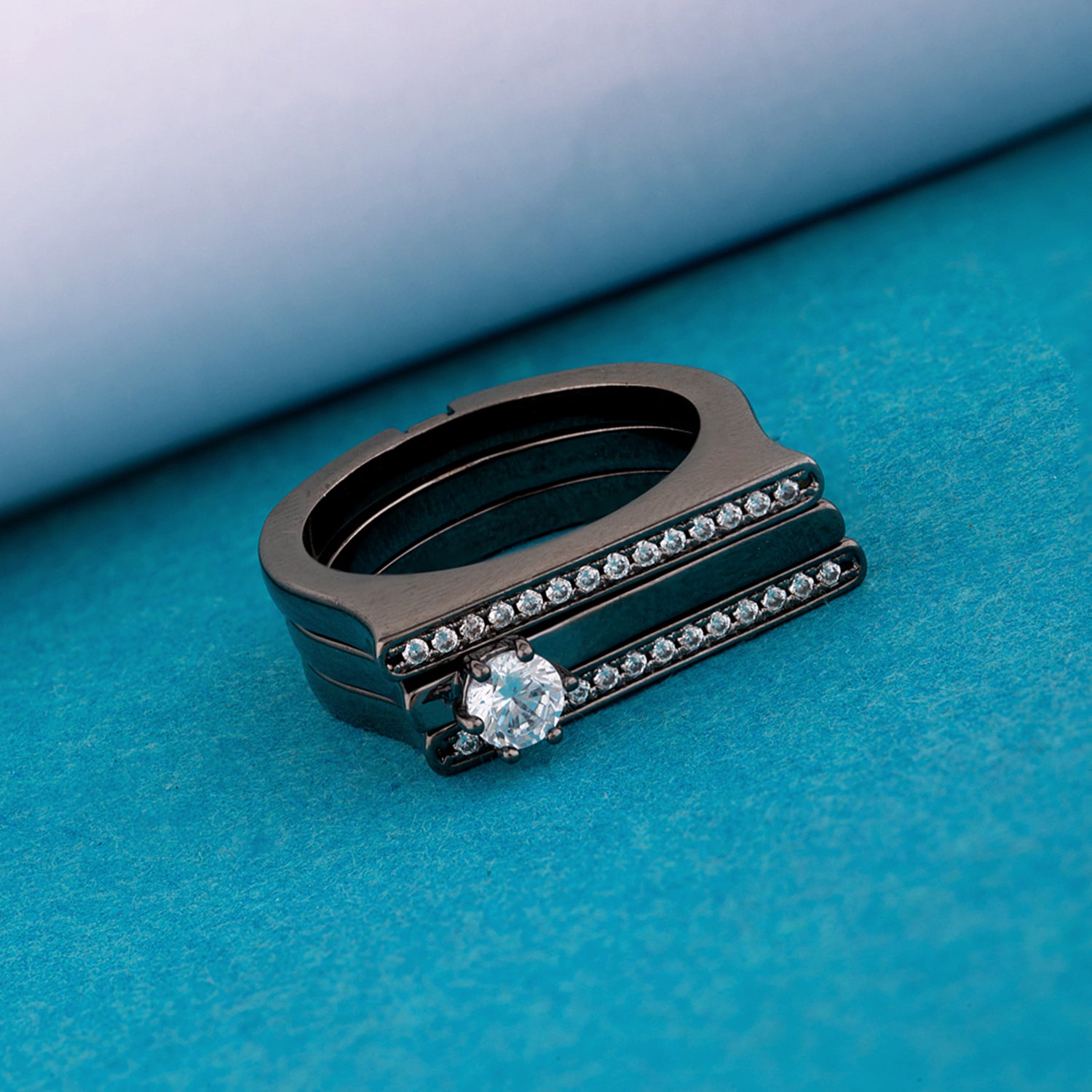 Designer Inspired Black Rhodium Plated Ring