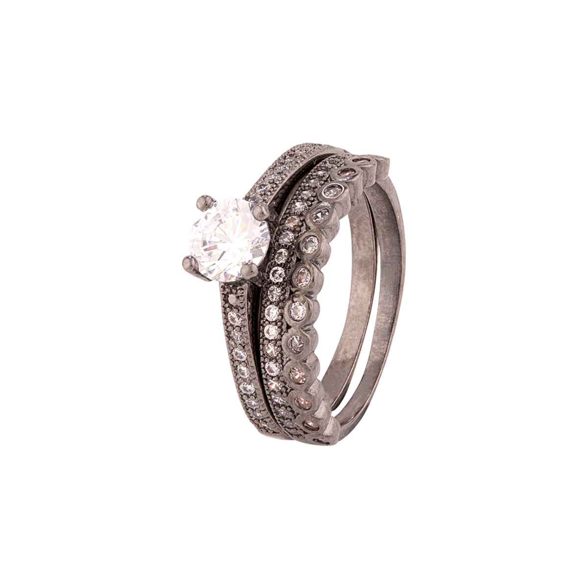 American Diamond Embellished Stackable Rings