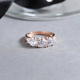 Rose Gold Plated Cluster Setting American Diamond Gems Ring