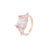 Zircon Gemstone Adorned Rose Gold Plated Ring