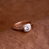 Round Cut American Diamond Gem Adorned Ring