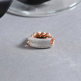 American Diamond Gems Embellished Chain Ring