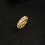 Yellow Gold Plated American Diamond Gems Adorned Ring
