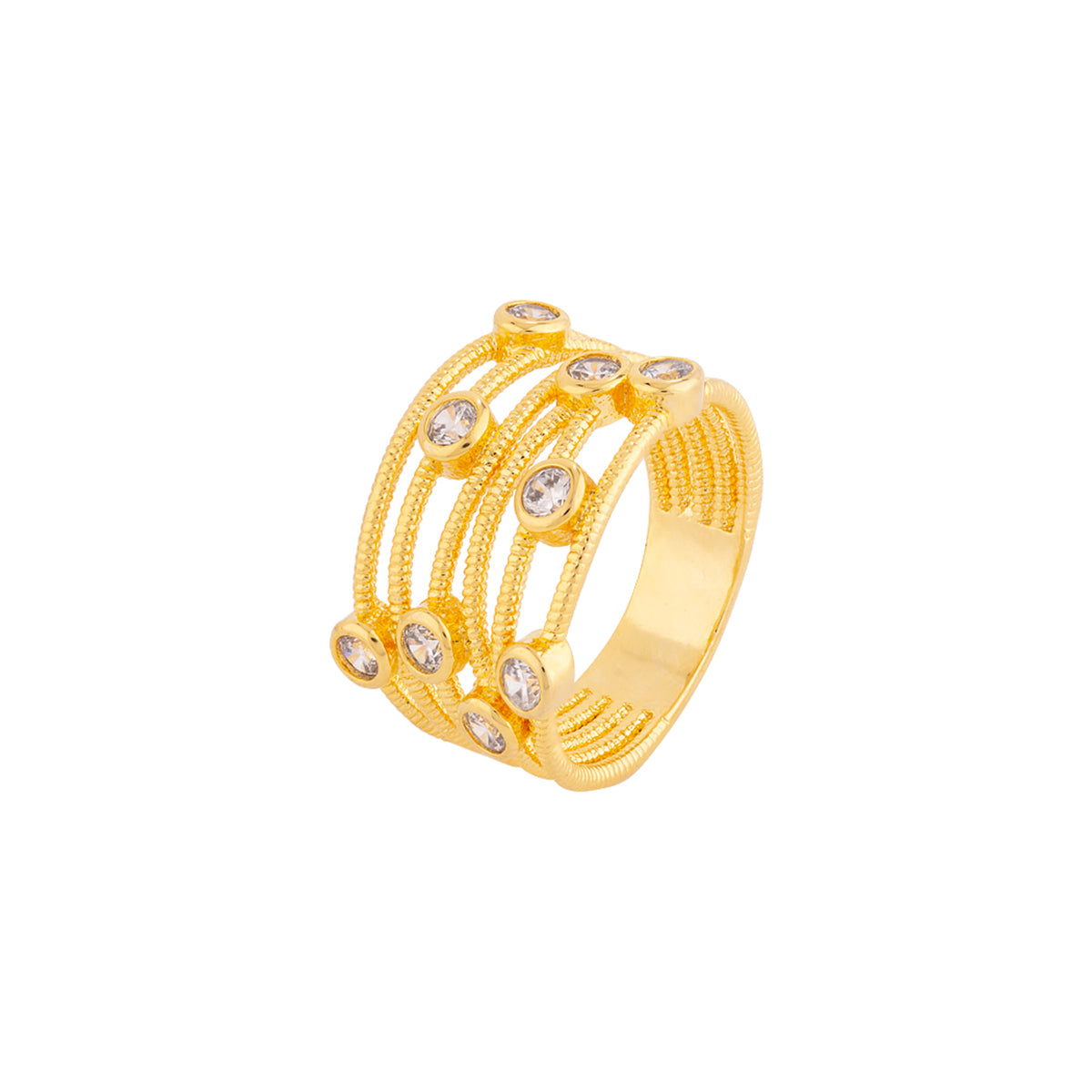 Cutwork Design Layered Style Ring