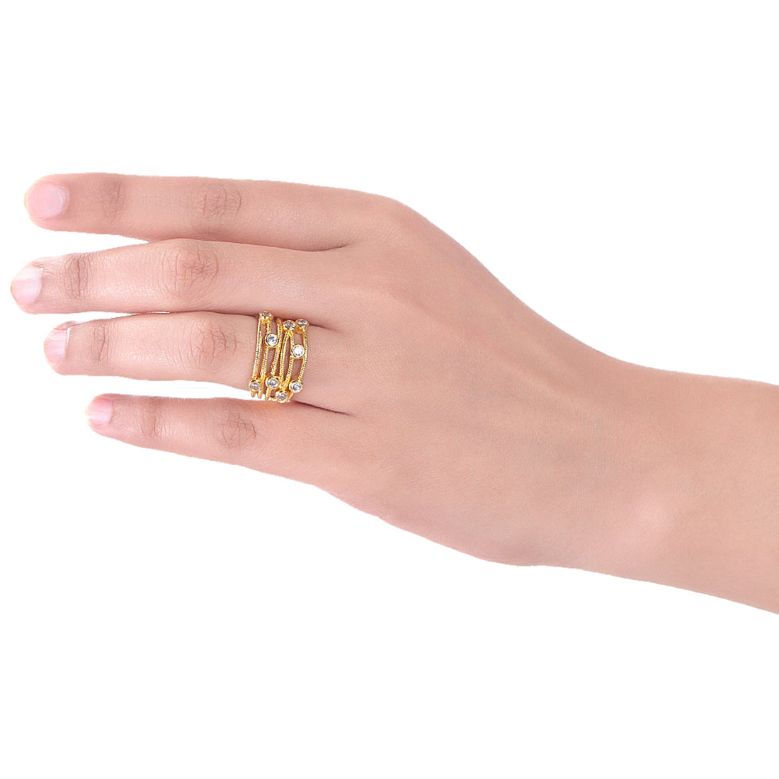 Cutwork Design Layered Style Ring