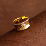 Two Tone Plated Classic Band Ring