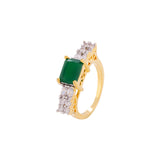 Emerald Cut Zircon Embellished Ring