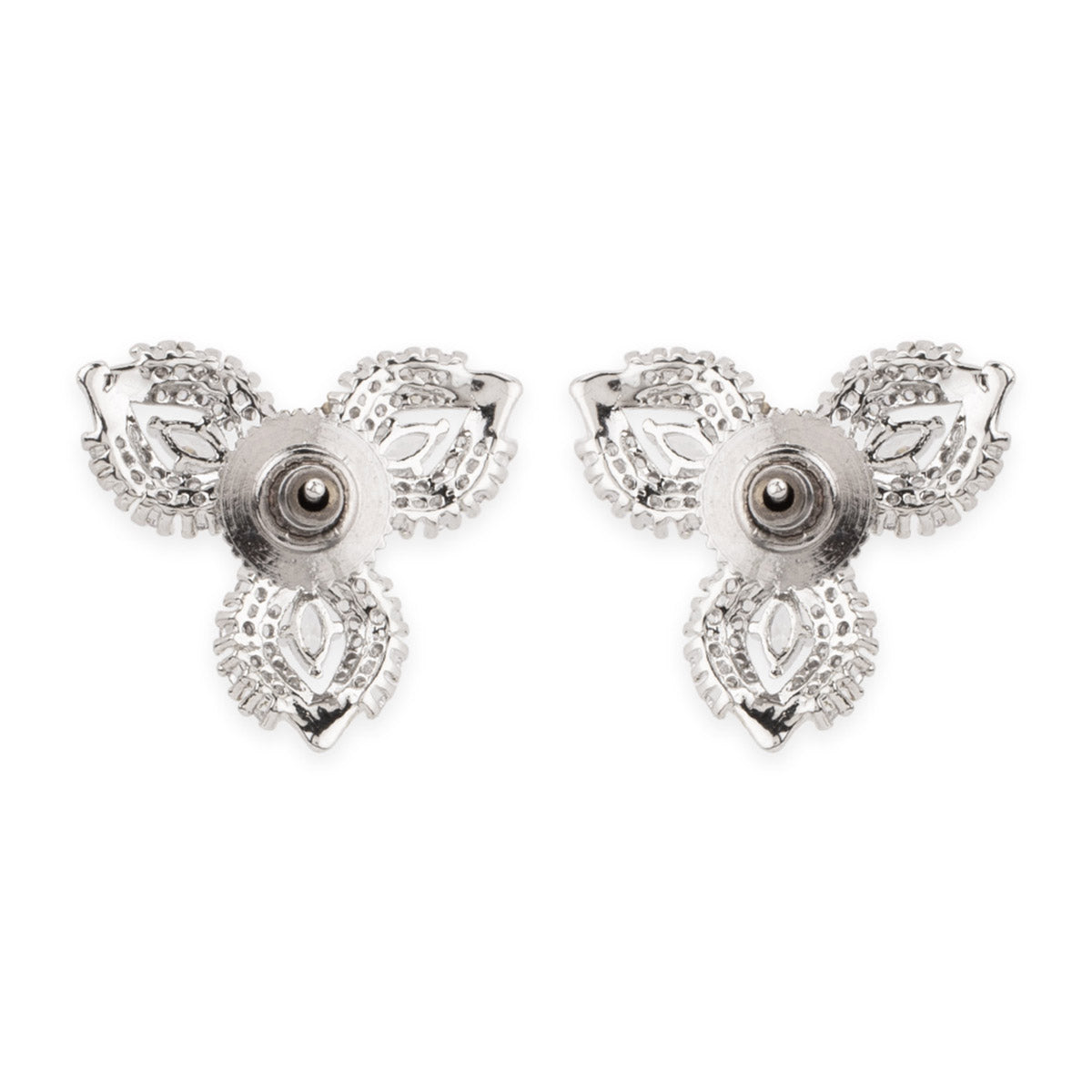 Floral Motif CZ Stone Studded Earrings