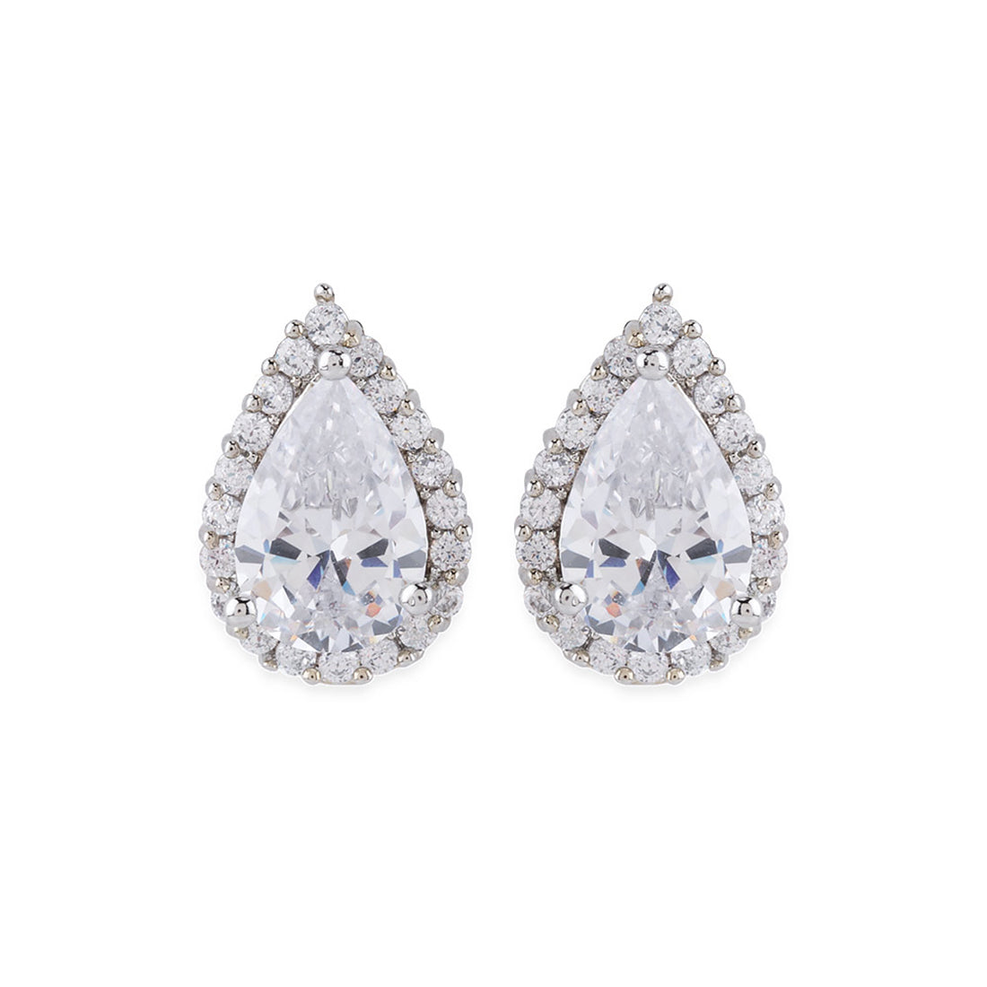 Teardrop American Diamond Stud Earrings