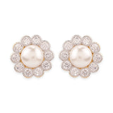 CZ Pearl Stud Earrings