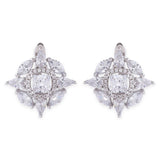 Rhodium Plated American Diamond Stud Earrings