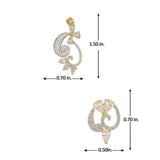 CZ Gold Plated Pendant Set