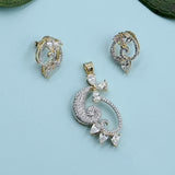 CZ Gold Plated Pendant Set