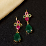 Teardrop Green Stone Earrings