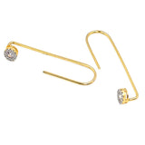 Sleek Gold Plated Long Earrings