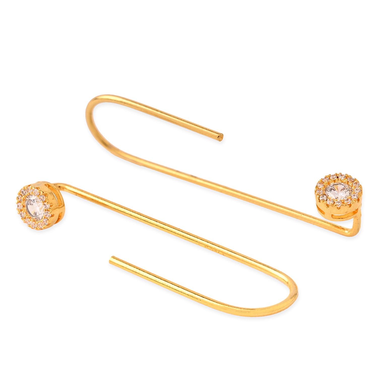 Gold Plated CZ Classy Earrings