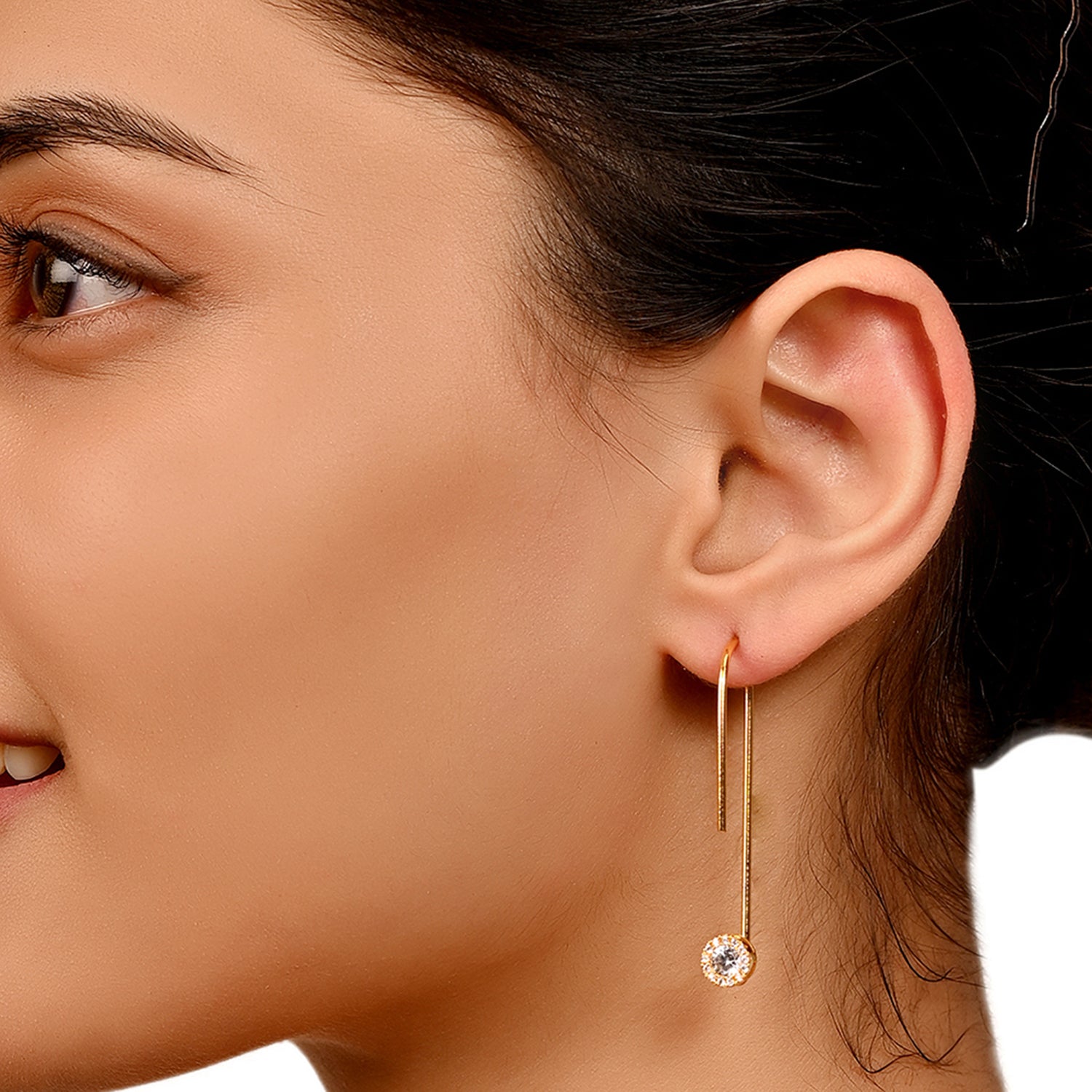 Gold Plated CZ Classy Earrings