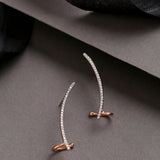 Rose Gold CZ Line Earrings