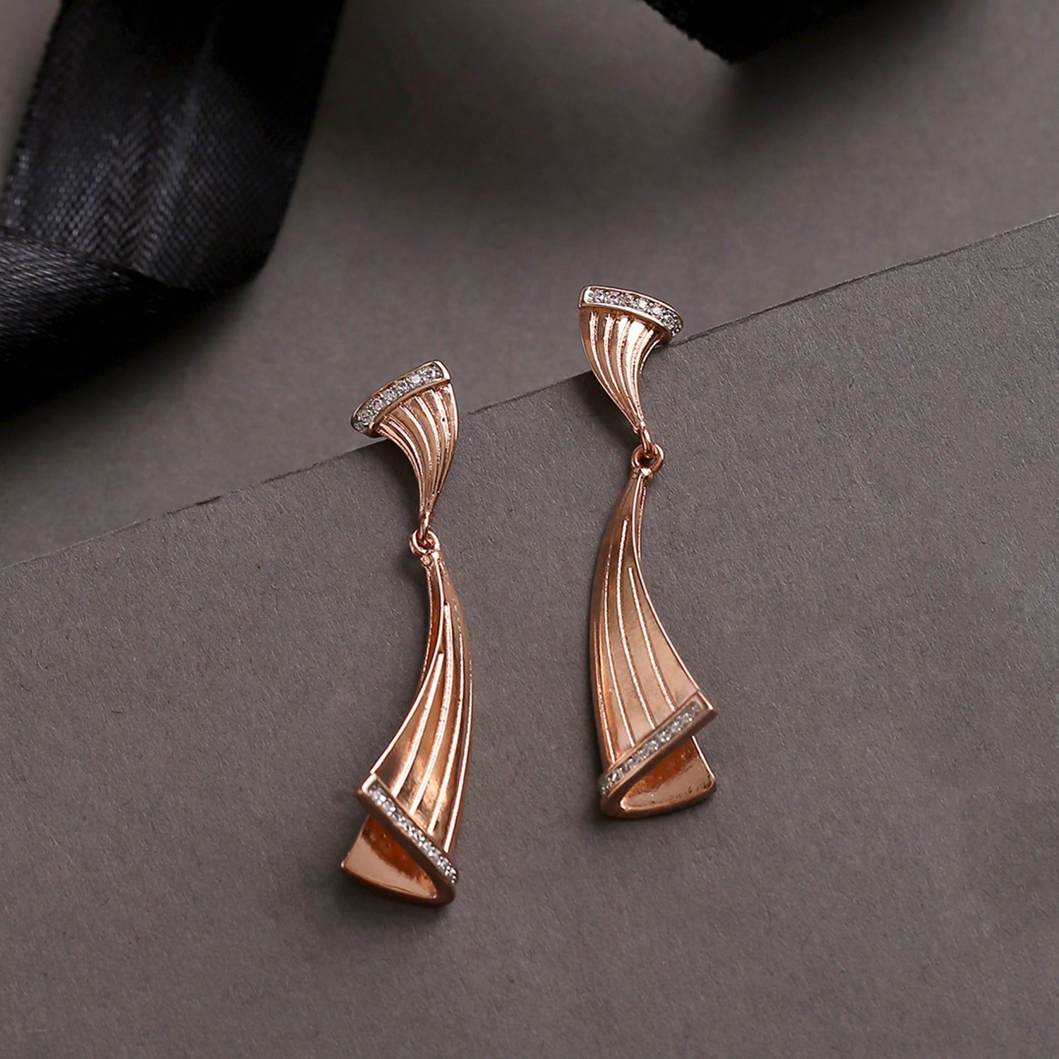 Rose Gold Plated Stylish Earrings