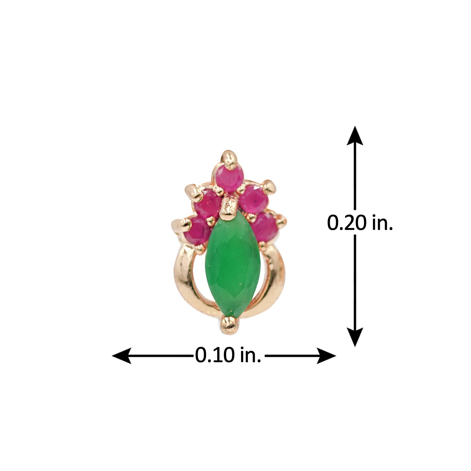 Gold Plated Pink And Green CZ Earrings