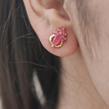Pink CZ Stud Earrings