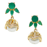 Delicate Jhumki Earrings with Pearl Droppings