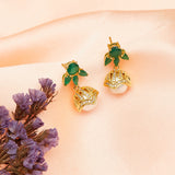 Delicate Jhumki Earrings with Pearl Droppings