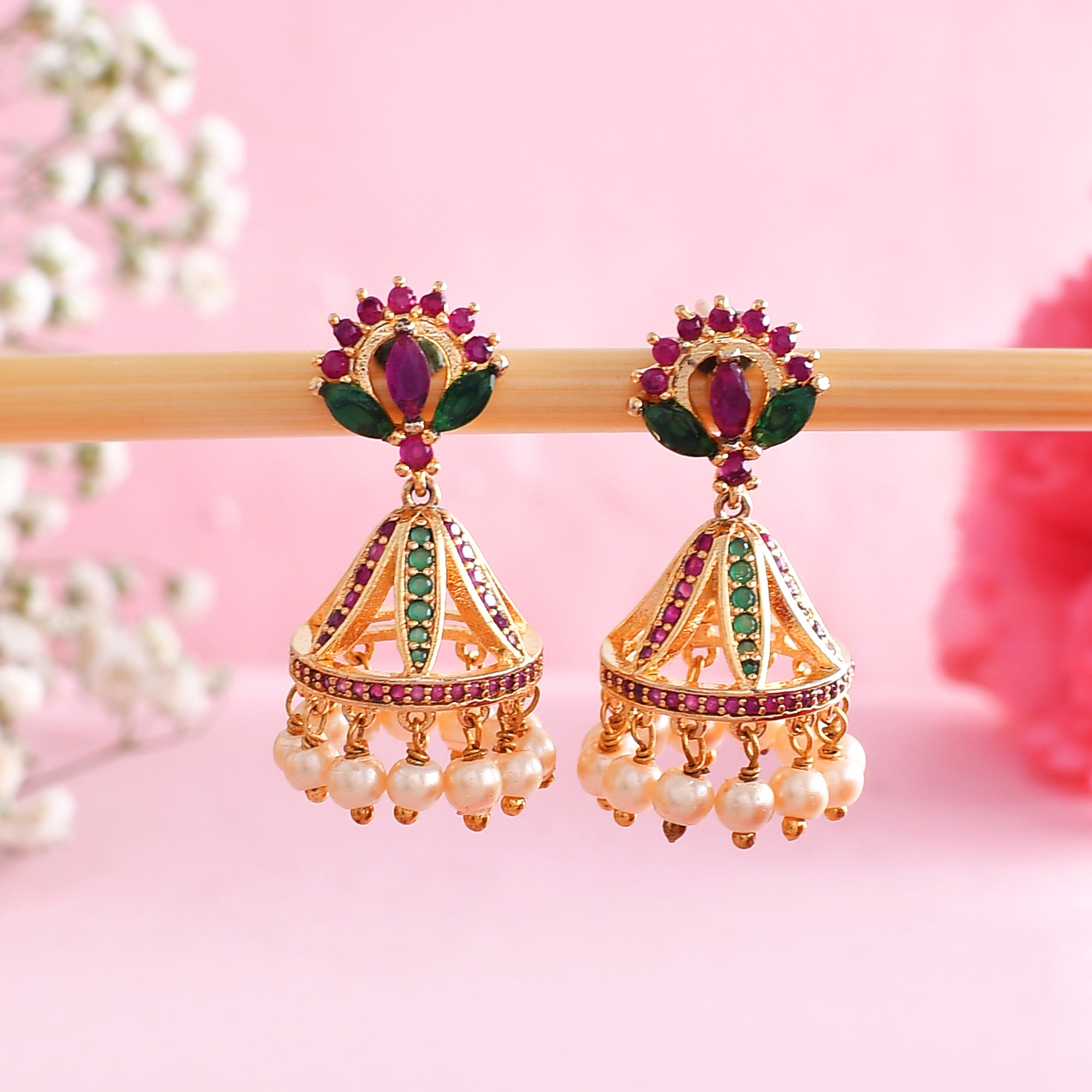 Yellow Gold Plated Dainty Earrings