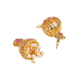 Pearl Beads Droppings Gold Toned Jhumki Earrings