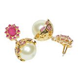 Pearl Beads Studded Gold Toned Jhumki's Pair