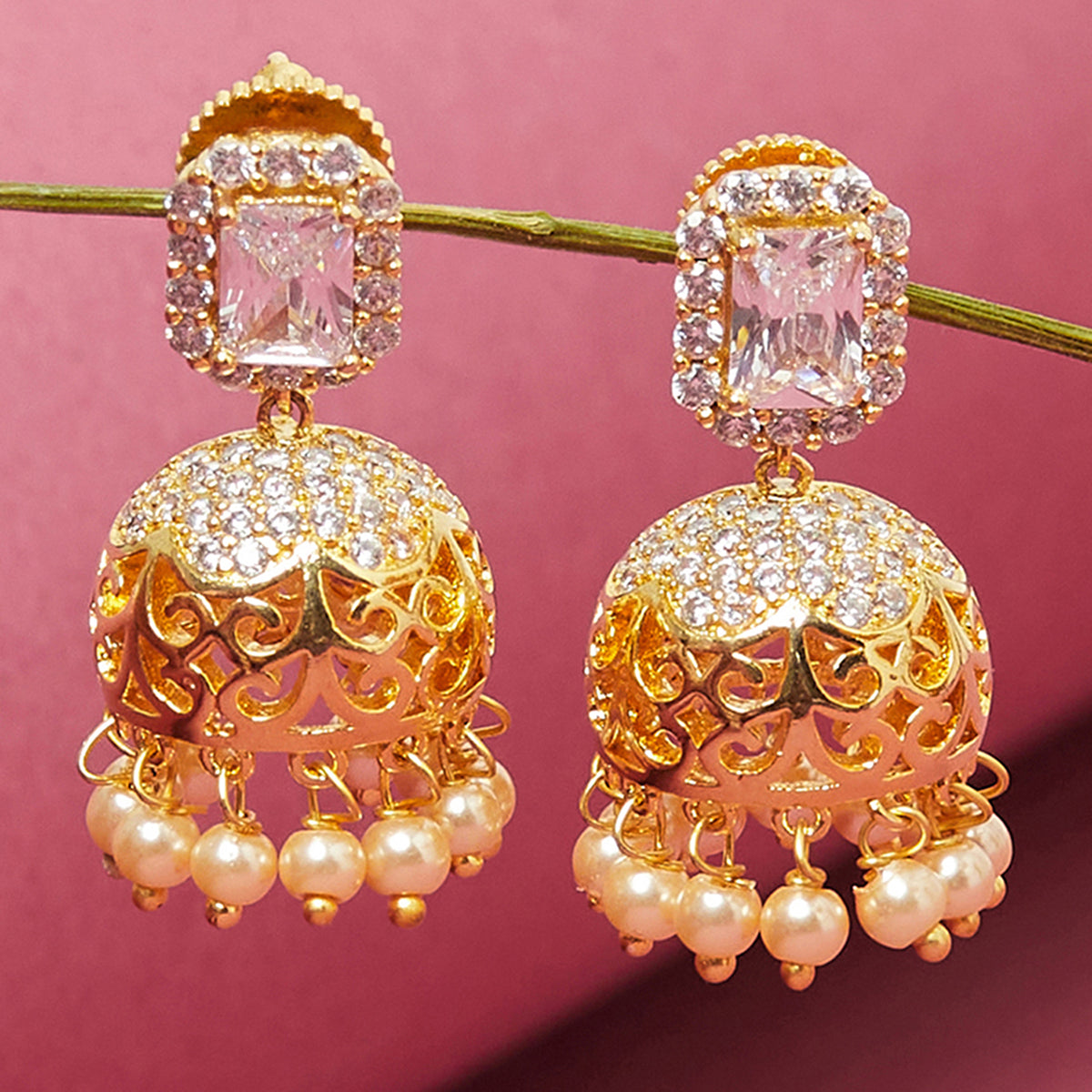 Sparkling Elegance Floral Round Cut CZ Earrings – VOYLLA