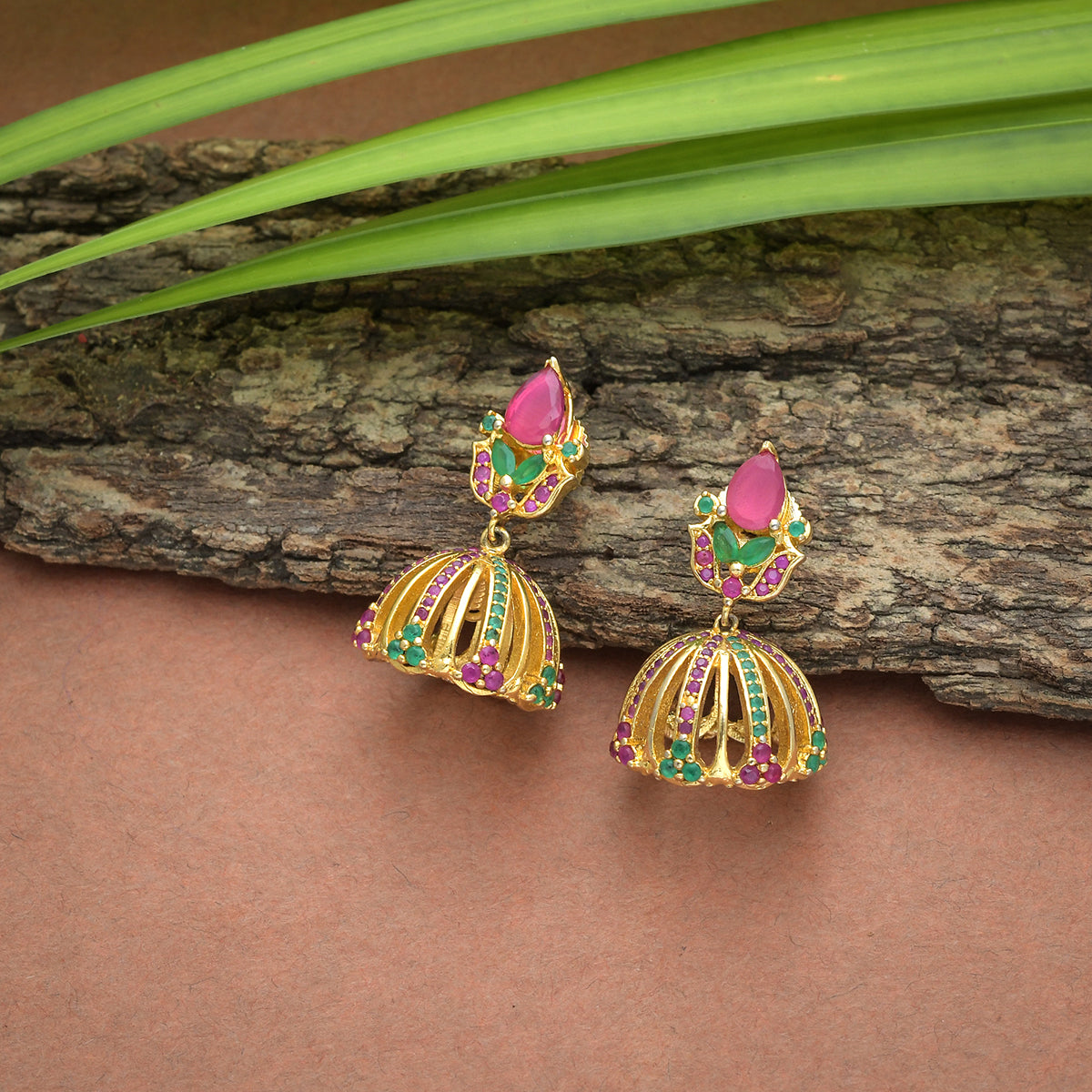 Kalbelia Colorful Enamel Jhumka Style Earrings – VOYLLA